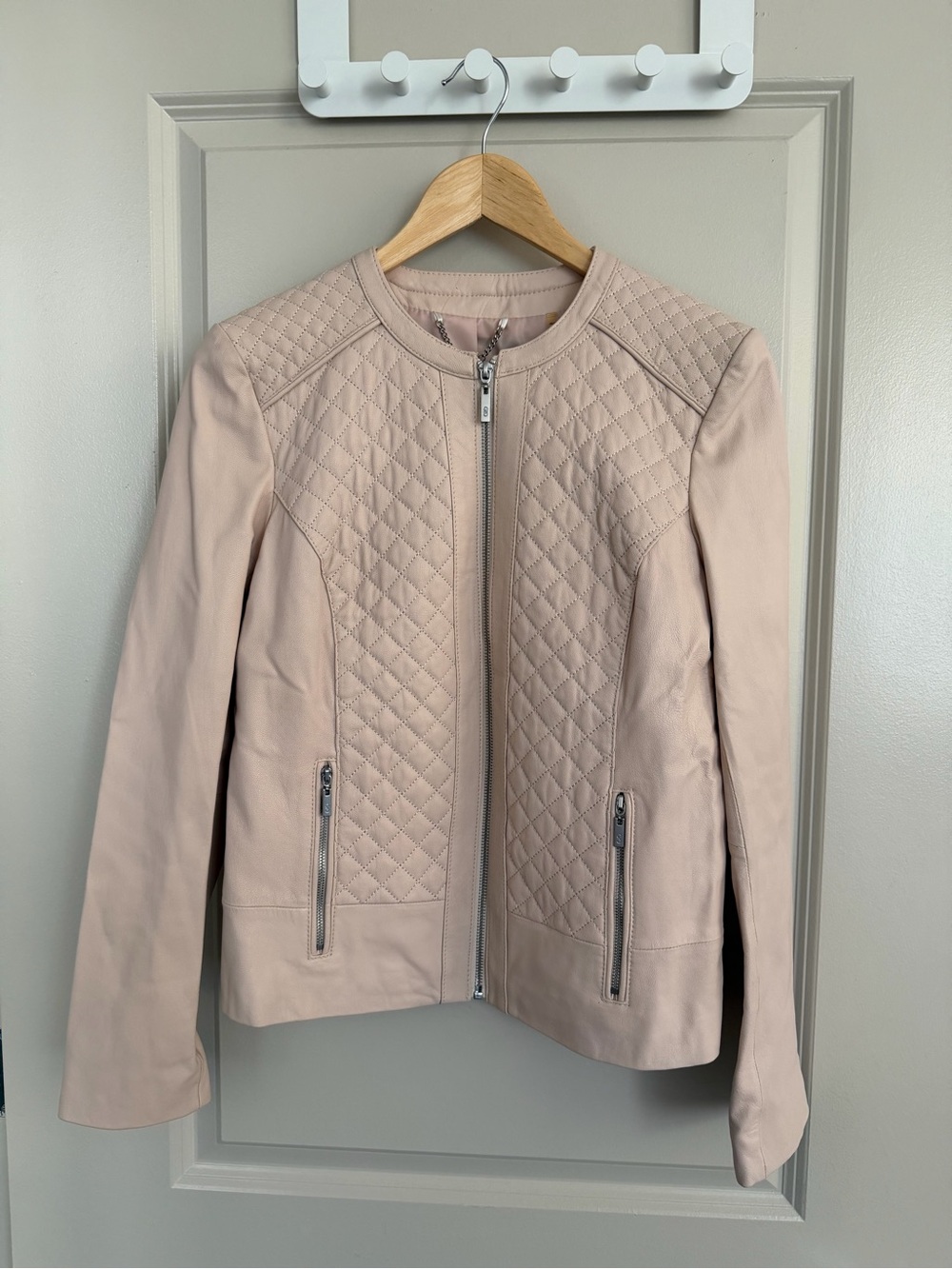 Cole Haan Genuine Leather Blush Pink Jacket